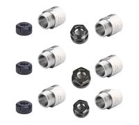 ER11 ER16 ER20 ER25 ER32 Thread Adapter for Collet Chuck Spindle, for Motor and for Rotor Application with Multiple Thread Specifications (ER20-ER20 with Nut)