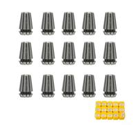 ER11 Spring Collet Set 15pcs with BT ER Extension Handle for CNC Milling Lathe, 1-7mm 1/8" 1/4" Chuck Tool, Steel Construction, 0.0