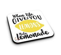 ER111 When Life Gives You Lemons Make Lemonade Novelty Present Gift Printed MDF Wooden Coaster