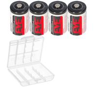 ER14250 3.6 V Lithium Battery 1/2 AA, 1200 mAh, Box of 4, LiSOCl2, Low Self-Discharge, Primary Cell Not Rechargeable, Compatible with LS14250, for Meters, Meters, Alarm, Industrial