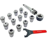 ER16-12 Pcs Collet Set Range 1/32-3/8" Milling Collet Adopter with Spanner (MT-2 Teng Style)