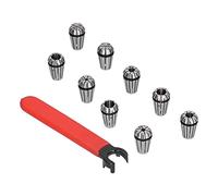ER16 Spring Collet Set 10Pcs High Speed Steel | CNC Milling Lathe & Engraving Machine Accessories | ER16-1 to ER16-10 Collets with Wrench for Boring/Tapping/Grinding
