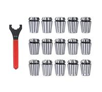 ER25 Collet Chuck 2-16mm with ER25 Collet Wrench Tool Lathe Tool 16Pcs