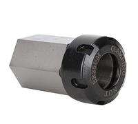 ER25 Collet Chuck Block Through Hole Long Parts Machining Hard Steel Tool Holder for CNC Lathe Engraving Machine, 1 Piece Hex ER25 Collet Holder