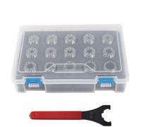 ER25 Collet Chuck Set, 15Pcs High Speed Steel Spring Collets with Wrench, CNC Milling Machine Tool Accessories for Precision Clamping and Drilling Operations