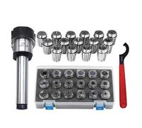 ER25 Spring Clamps 9PCS MT2 ER25 M12 1PCS ER25 Wrench 1PCS Collet Chuck Morse Handle Cone for Milling Lathe Tool(MTB4-ER25-16pcs)