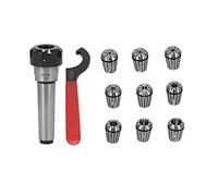 ER25 Spring Collet Chuck Set with Morse Taper Connecting Shaft, 9 - Piece ER25 Collets and Wrench for Milling Machines, High - Precision Tool Holder for Machinists (MTB3-ER25-M12)