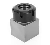 ER32 Collet Block Holder for Lathe CNC Machines, Hardened Steel Chuck for Engraving - High Strength, Upright Use, Through Hole for Long Parts, Fast Setup (Tetragon)