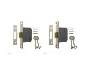 Era 472-61 2.5-inch/ 64mm 3 Lever Deadlock - Chrome Effect (Pack of 2)