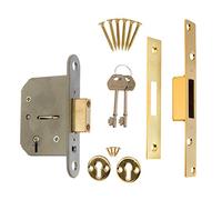 ERA 5 Lever Viscount Deadbolt Mortice Lock - 3" Backset with Brass Finish