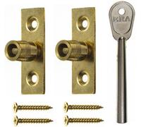 Era 822 Sash Window Stop Pb Visi 2 Locks 1 Key Polished Brass Restrictor Set Kit