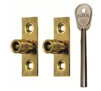 ERA 822 Wooden Sash Window Stops Set of 2 Restrictor Stops for Timber Sash Windows Fixings Included (Satin Chrome)