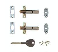 ERA 838-53 Mortice Door Lock Bolt With Star Key For Enhanced Home Security For External and Internal Doors (2x Concealed Rack Bolts, 1x Star Key) - Satin Chrome/Silver