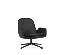 Era Armchair Low W. Swivel Black Aluminum/ Black Leather 41599