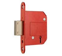 Era BS 5 Lever Mortice Deadlock 63mm - Satin Effect, Silver/Gold/Red, 6.3cm