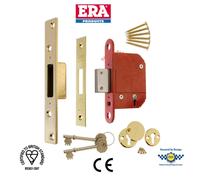 ERA Fortress 261-31A, 2.5-inch/ 64mm 5 Lever Maximum Security Mortice Deadlock - Brass Effect