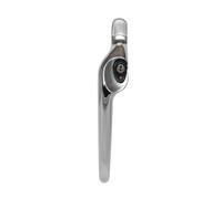 ERA Maxim Offset Locking Window Handle Left Hand Polished Chrome | PVC Windows Handle Replacement | Silver Chromed Handle with Keys