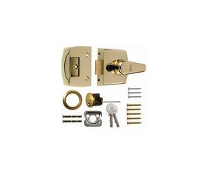 Era Replacement Front Door Lock 40mm - Brass Effect Body - Brass Cylinder