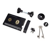 ERA Rim 6 x 4-inch Sashlock with Handles - Black, 177-10-2