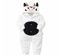 Era uma Vez Baby Hooded Fleece All-in-One with Animal Ears, Lightweight Soft Romper 0-12 Months, Wind Resistant, Everyday Comfort