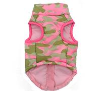EraAja Fabric Winter Camouflage Vest Dog Fabric Dog Pet Fabric Hot Pet Clothes Dog Coat Warm Large Dogs (Pink, XS)