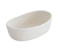 EraAja Small Braided Baskets, Empty Tiny Storage Baskets, Cotton Rope Baskets, Oval Decorative Baskets, Carpet Storage Bag, 8 x 10 cm (White, B)