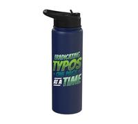 Eradicating Typos One Page At A Time Lector Proofreader Stainless Steel Insulated Water Bottle
