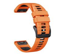 ERAKAFZTTK 22 26MM Silicone Watchband Strap Fit For Garmin Fenix 7/7Pro/7X/6X/6 Pro/5X/5 Plus/Epix/Instinct WristStrap Replaceable Bracelet(Orange black,26mm)
