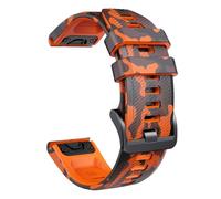 ERAKAFZTTK 22mm Band Fit For Garmin Fenix 5 6 7 Silicone Strap Fit For Forerunner 955 945/Approach S62/Instinct 2 Replacement Watchband(Camo Orange)