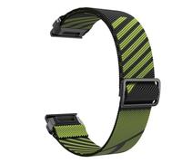 ERAKAFZTTK 22mm Elastic Nylon Band Fit For Garmin Fenix 5 6 7 Quick Fit Strap Fit For Instinct/Forerunner 965/955/Approach S62 Watchband Bracelet(Green Black)
