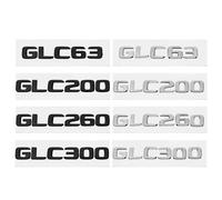 ERAKAFZTTK ABS Car Letter Sticker Tail Trunk 3D Emblem Badge Decals Fit For Mercedes Benz GLC63 GLC200 GLC260 GLC300 Auto Accessories(GLC300-Silver)