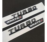ERAKAFZTTK ABS Chrome Fit For Mercedes A 35 45 AMG W177 W176 A35 A45 A45S TURBO 4MATIC Car Trunk Letters Emblem Badge Logo Stickers Accessories(Black Turbo P)