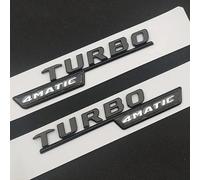 ERAKAFZTTK ABS Chrome Fit For Mercedes A 35 45 AMG W177 W176 A35 A45 A45S TURBO 4MATIC Car Trunk Letters Emblem Badge Logo Stickers Accessories(Black Turbo Black)