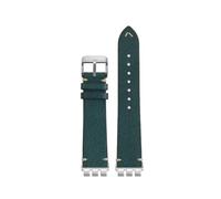ERAKAFZTTK Cowhide Strap Fit For Swatch YVS420 YVS454 451 400 YVB404 Concave-convex Trident Interface Soft Men's Vintage Bracelet Watch Accesso(Blue SK)