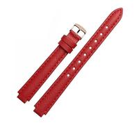 ERAKAFZTTK Cowhide Strap Substitute Fit For Casio Watch Fit For Women SHEEN Series SHE-3034GL/SHE-4029PG Watch Strap Convex Watch Accessories(Red rk,12-8mm)