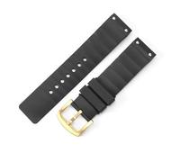 ERAKAFZTTK Durable Silicone Watch Strap Fit For Cartier Santos Sandoz Solid Steel Buckle And Flat Interface Design 23mm Unisex Rubber Wristband(Black-Golden-K2)