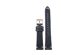 ERAKAFZTTK First Layer Cowhide Watchband Handmade Without Interlayer 18 19 20 22MM Blue Maroon Green Gray Men's Bracelet(Bule Rose Gold,19mm)