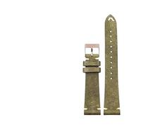 ERAKAFZTTK First Layer Cowhide Watchband Handmade Without Interlayer 18 19 20 22MM Blue Maroon Green Gray Men's Bracelet(Green Rose Gold,22mm)