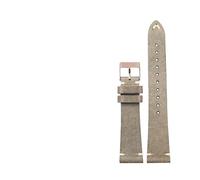 ERAKAFZTTK First Layer Cowhide Watchband Handmade Without Interlayer 18 19 20 22MM Blue Maroon Green Gray Men's Bracelet(Grey Rose Gold,19mm)