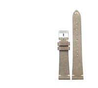 ERAKAFZTTK First Layer Cowhide Watchband Handmade Without Interlayer 18 19 20 22MM Blue Maroon Green Gray Men's Bracelet(Grey silver buckle,22mm)