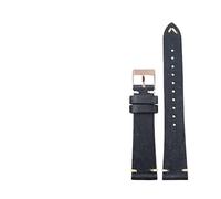 ERAKAFZTTK First Layer Cowhide Watchband Handmade Without Interlayer 18 19 20 22MM Blue Maroon Green Gray Men's Bracelet(Bule Rose Gold,22mm)