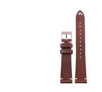 ERAKAFZTTK First Layer Cowhide Watchband Handmade Without Interlayer 18 19 20 22MM Blue Maroon Green Gray Men's Bracelet(Maroon Rose Gold,22mm)