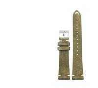 ERAKAFZTTK First Layer Cowhide Watchband Handmade Without Interlayer 18 19 20 22MM Blue Maroon Green Gray Men's Bracelet(Green silver buckle,20mm)
