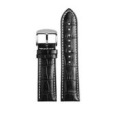 ERAKAFZTTK First Layer Watchband Fit for Casio Mtp1375 1374 1183 1303 1370 Mdv106 Swordfish Watch Strap Genuine Leather Men 22mm(Black white-Steel-K1,22mm)