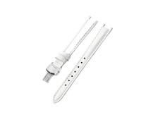 ERAKAFZTTK Fit For Tissot 1853 Leather Watchband Women T094 Replace Cowhide Concave Interface 12mm Watch Strap(White(LG)-Steel)