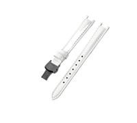 ERAKAFZTTK Fit For Tissot 1853 Leather Watchband Women T094 Replace Cowhide Concave Interface 12mm Watch Strap(White(LG)-Black)