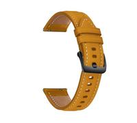 ERAKAFZTTK Genuine Leather Strap Fit For Ticwatch Pro 3 Ultra GPS 22mm Sport Band Fit For Ticwatch Pro 3 LTE/2020/GTX/E2/S2 Replacement Bracelet(Yellow brown bk)