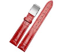 ERAKAFZTTK Genuine Leather Watch Strap Fit For Casio Sheen Series She-50a0/5018 5012 5023 Women's Watch Band Folding Buckle 16mm Watch Strap(Red-steel,18mm)