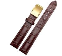 ERAKAFZTTK Genuine Leather Watch Strap Fit For Casio Sheen Series She-50a0/5018 5012 5023 Women's Watch Band Folding Buckle 16mm Watch Strap(Brown-Gold,18mm)