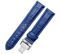 ERAKAFZTTK Leather Bracelet 18mm, 20mm, 22mm Dark Blue Watch Strap Fit For Longines L29094920(Sapphire blue sk,22mm)